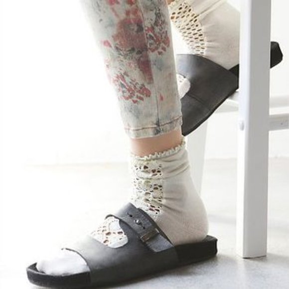 Free People leather flat slide sandals - Picture 3 of 9
